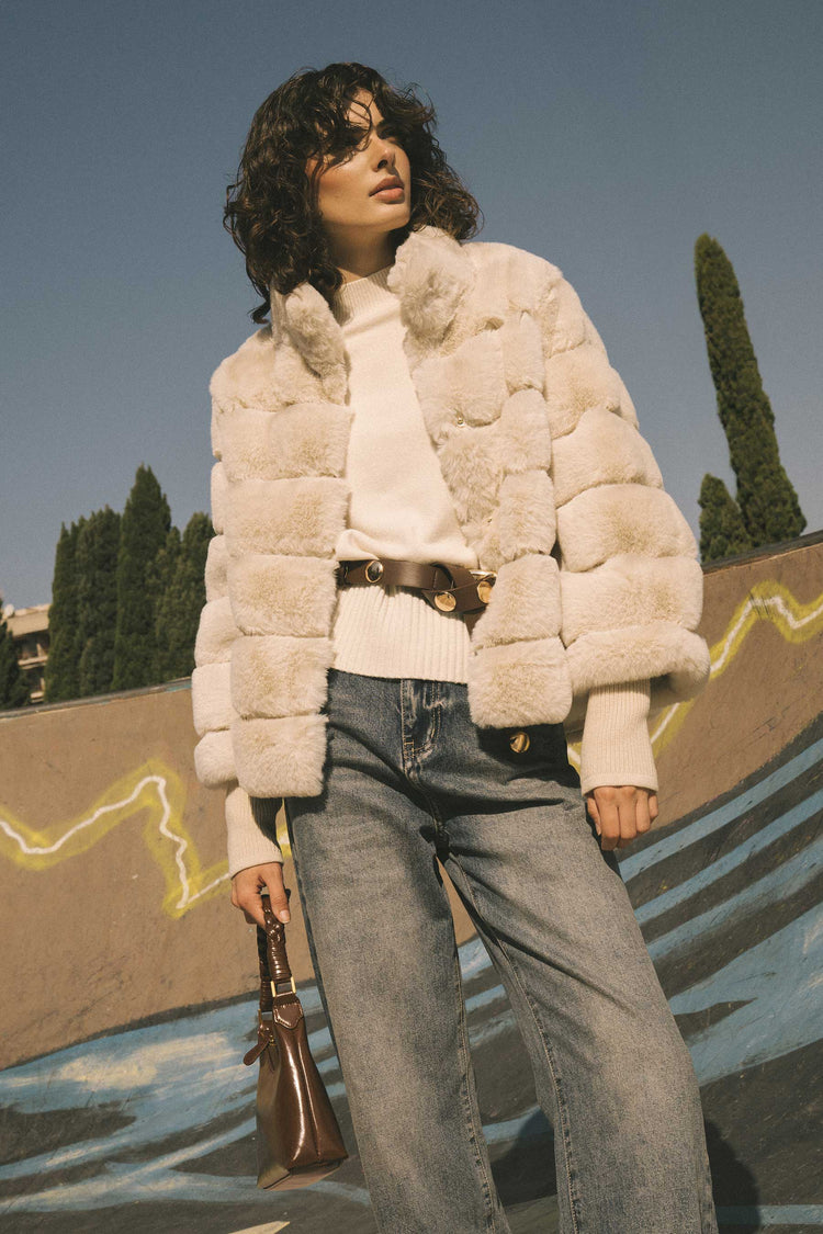 Giacca in faux fur matelassé