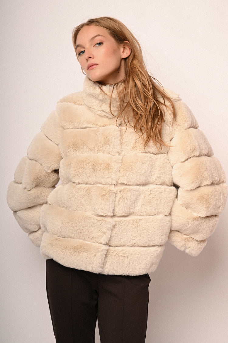 Giacca in faux fur matelassé