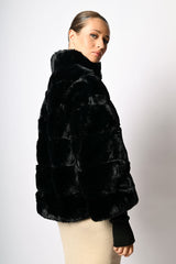 Giacca in faux fur trapuntata