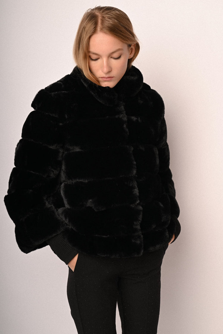 Giacca in faux fur matelassé
