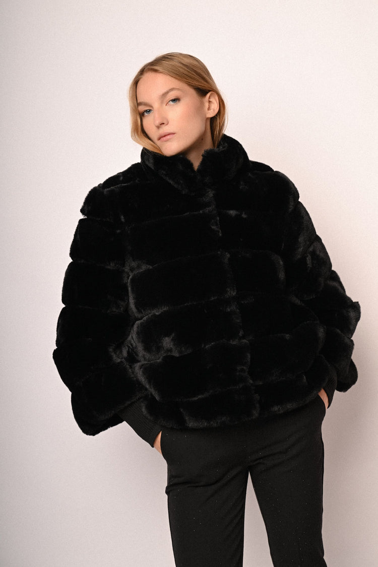 Giacca in faux fur matelassé