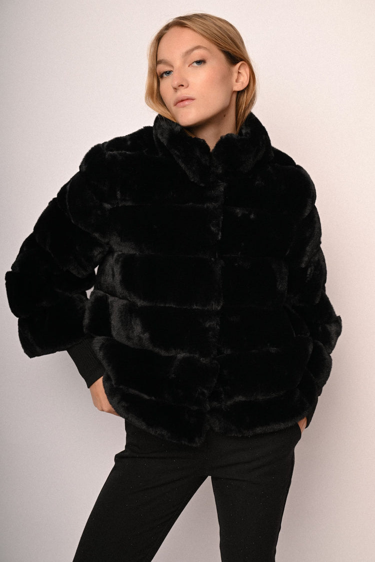 Giacca in faux fur matelassé