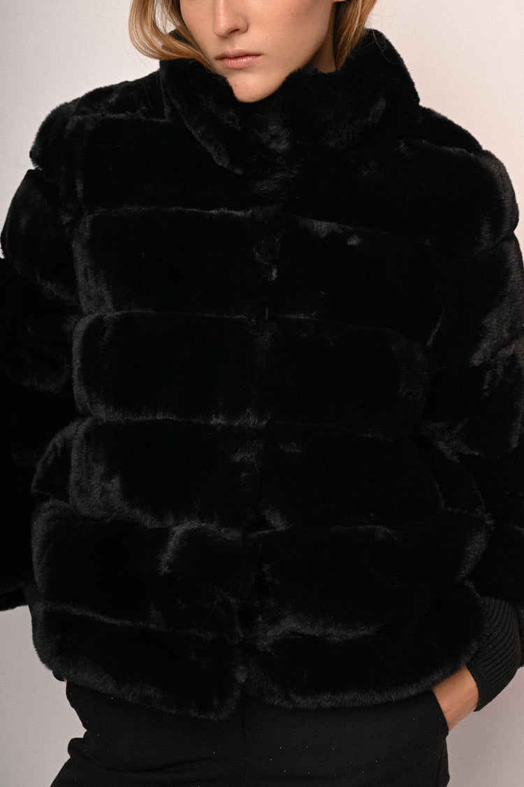 Giacca in faux fur matelassé