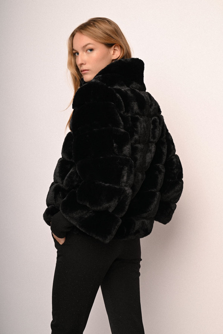 Giacca in faux fur matelassé
