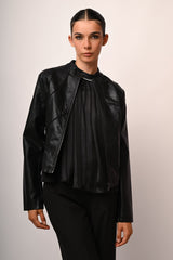 Giacca stile biker in similpelle