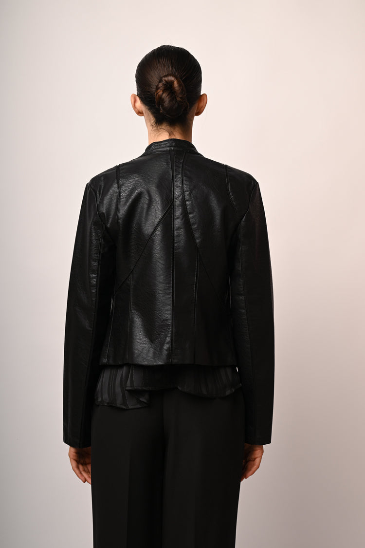 Giacca stile biker in similpelle