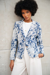 Blazer in jacquard floreale