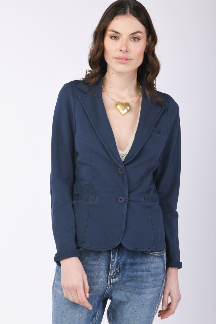 Blazer monopetto in felpa di cotone