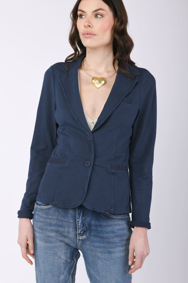 Blazer monopetto in felpa di cotone