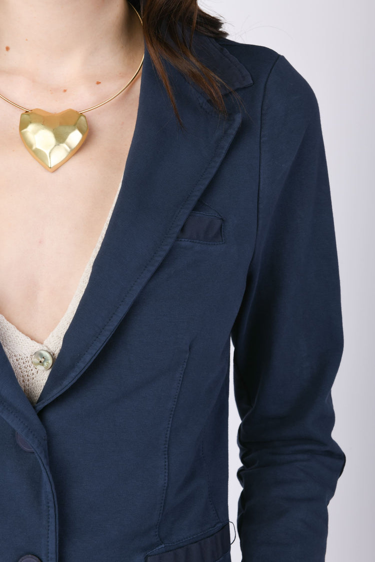 Blazer monopetto in felpa di cotone