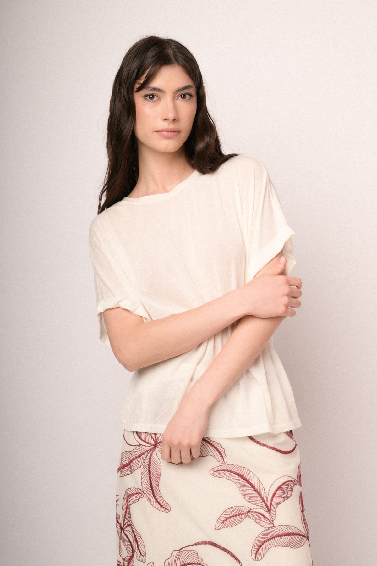Maglia over misto lana