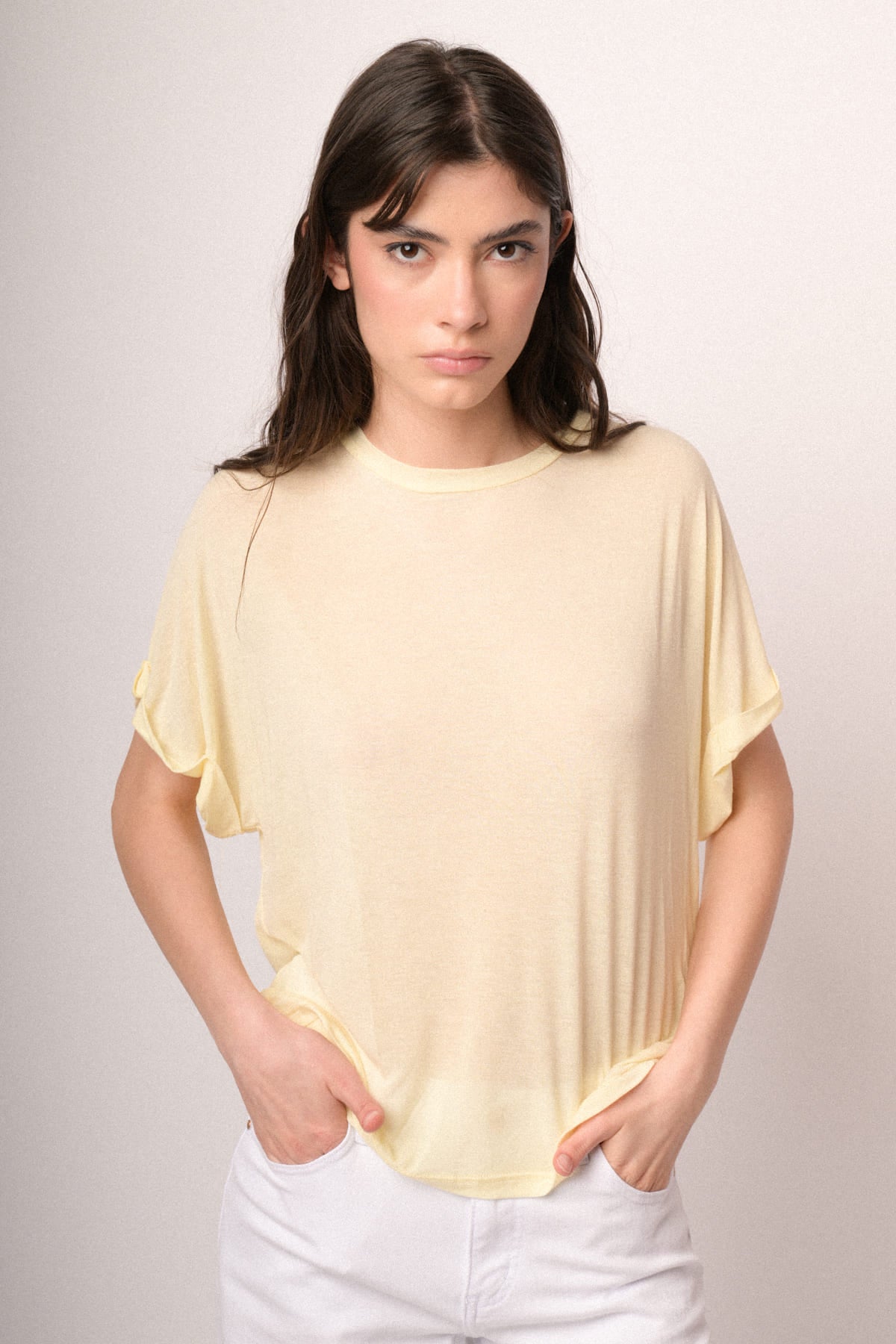 Maglia over misto lana