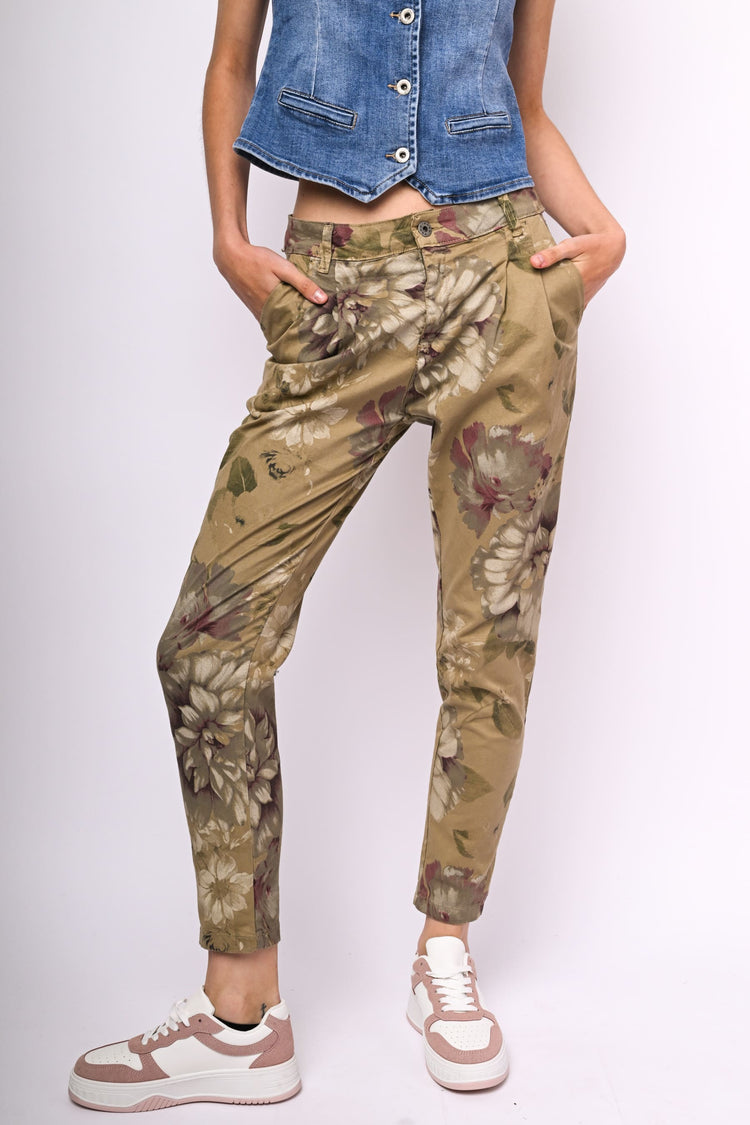 Pantaloni a stampa floreale