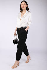 Pantaloni cargo in cotone stretch