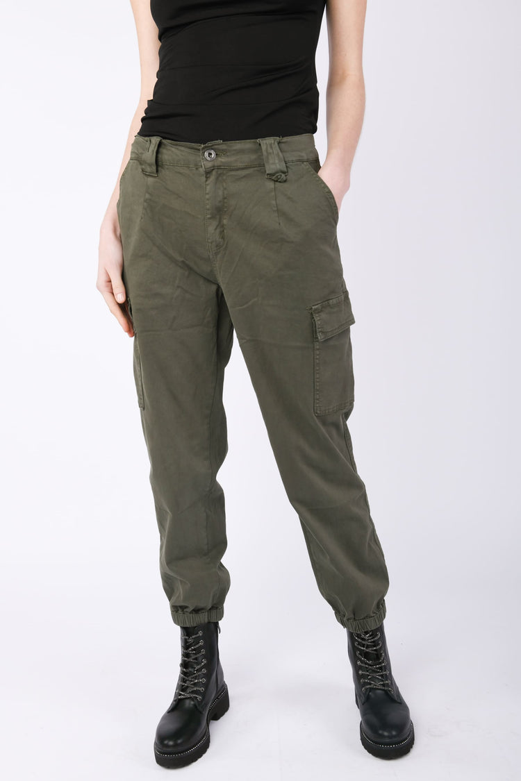 Pantaloni cargo in cotone stretch