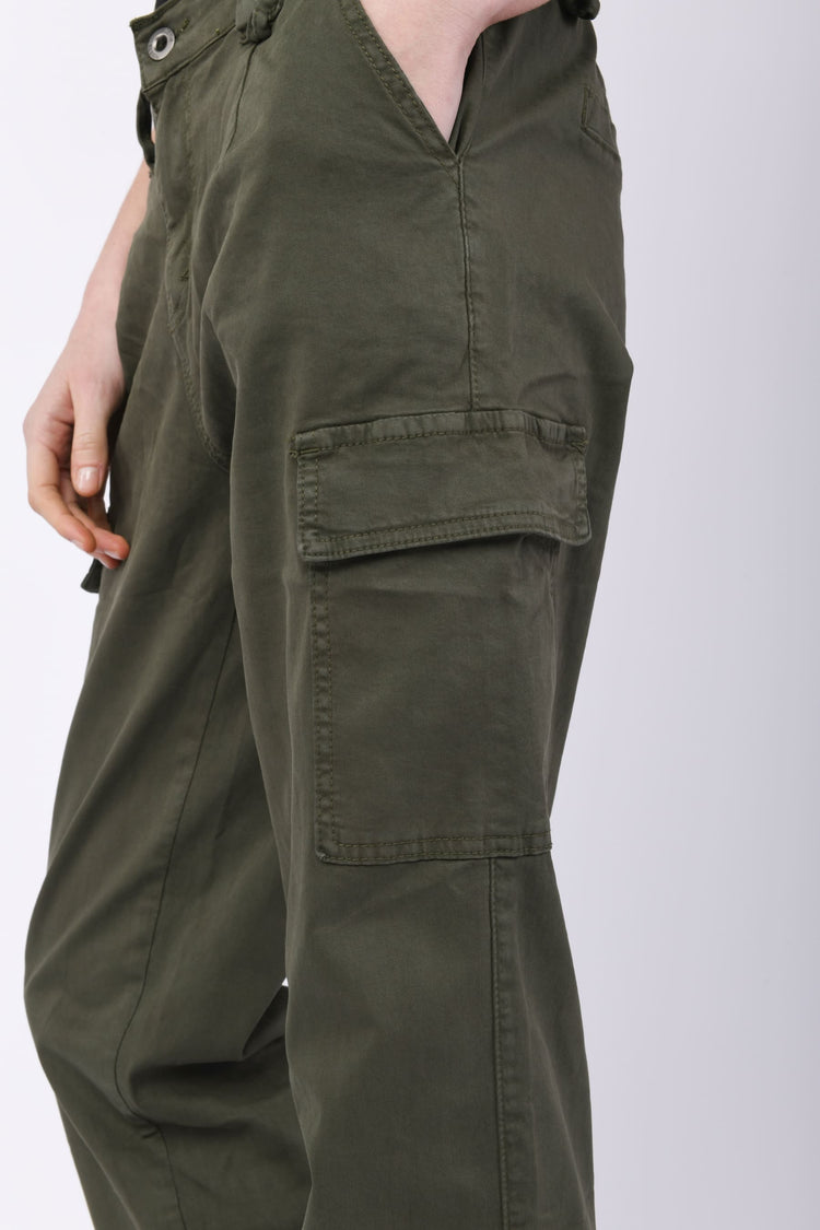 Pantaloni cargo in cotone stretch