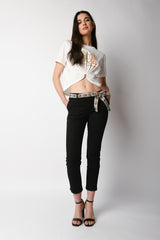 Pantaloni chino con cintura jacquard