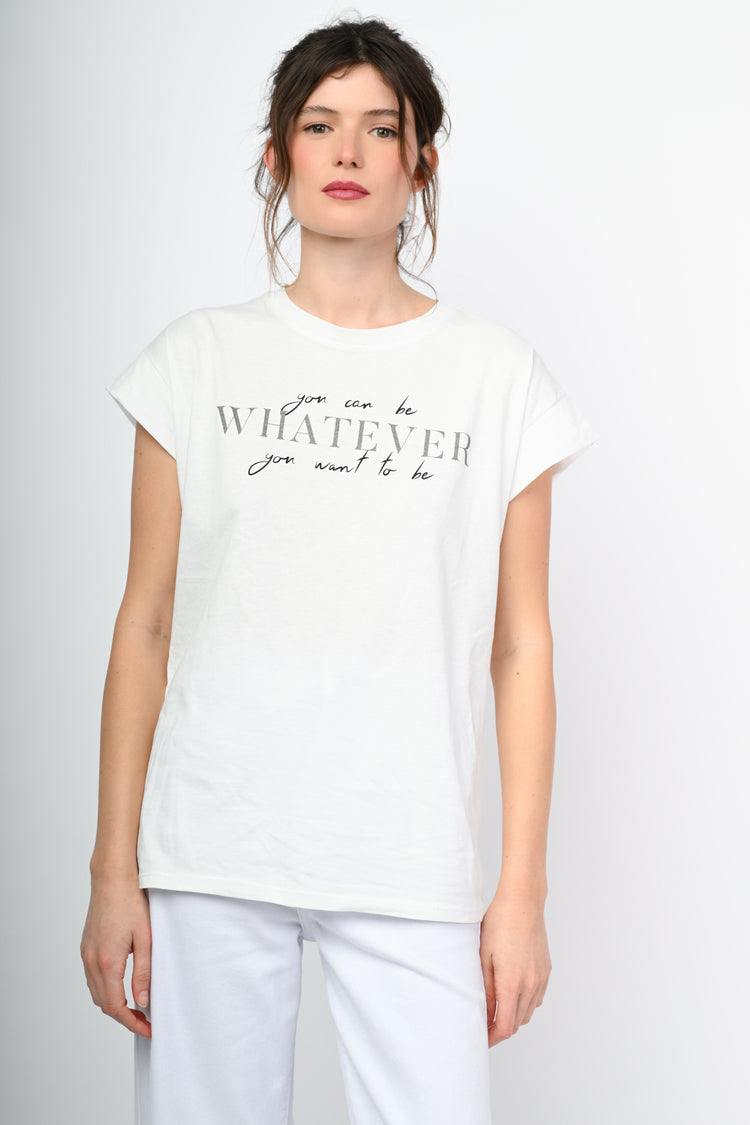 T-shirt Whatever in cotone