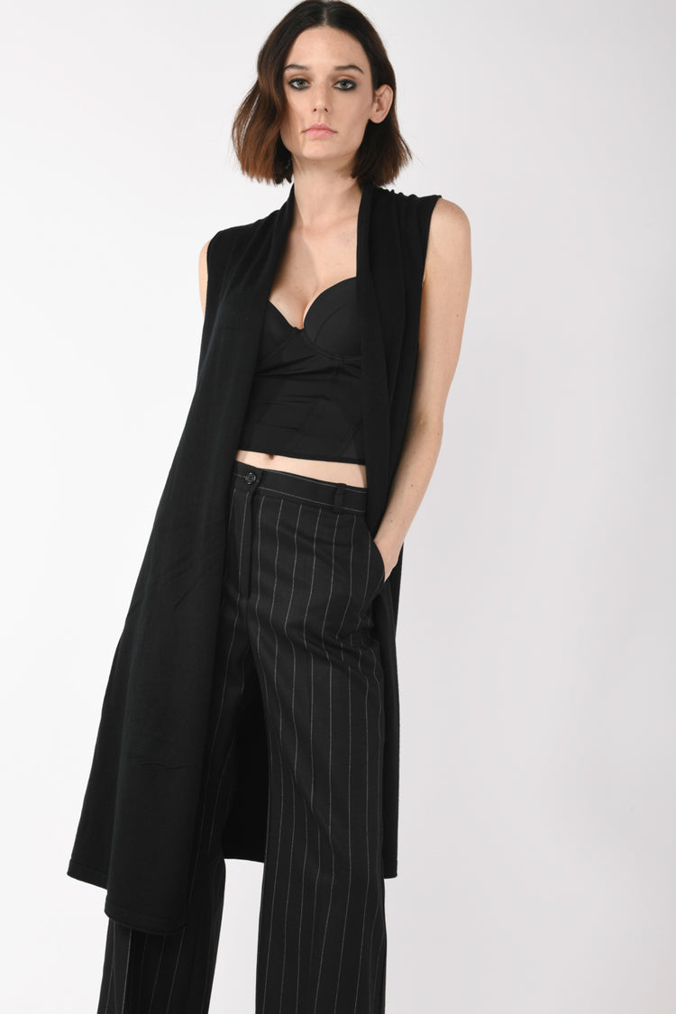 Gilet lungo misto viscosa