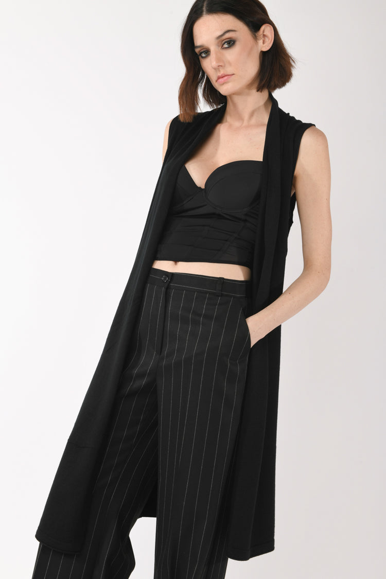 Gilet lungo misto viscosa