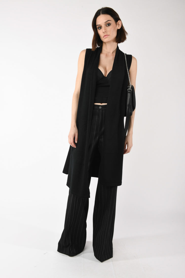 Gilet lungo misto viscosa