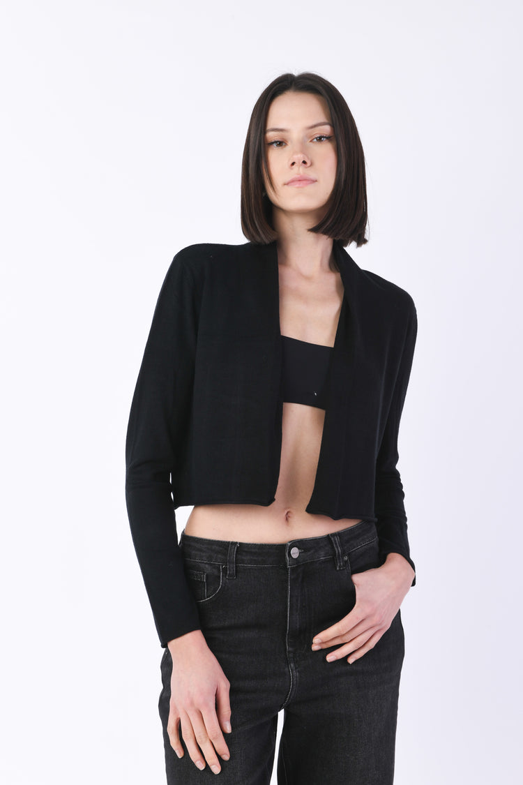 Cardigan crop misto viscosa