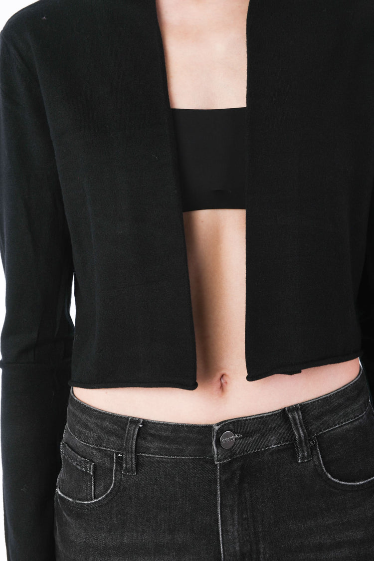 Cardigan crop misto viscosa
