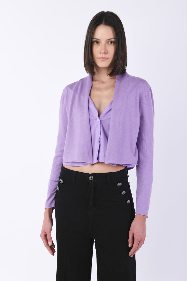 Cardigan crop misto viscosa