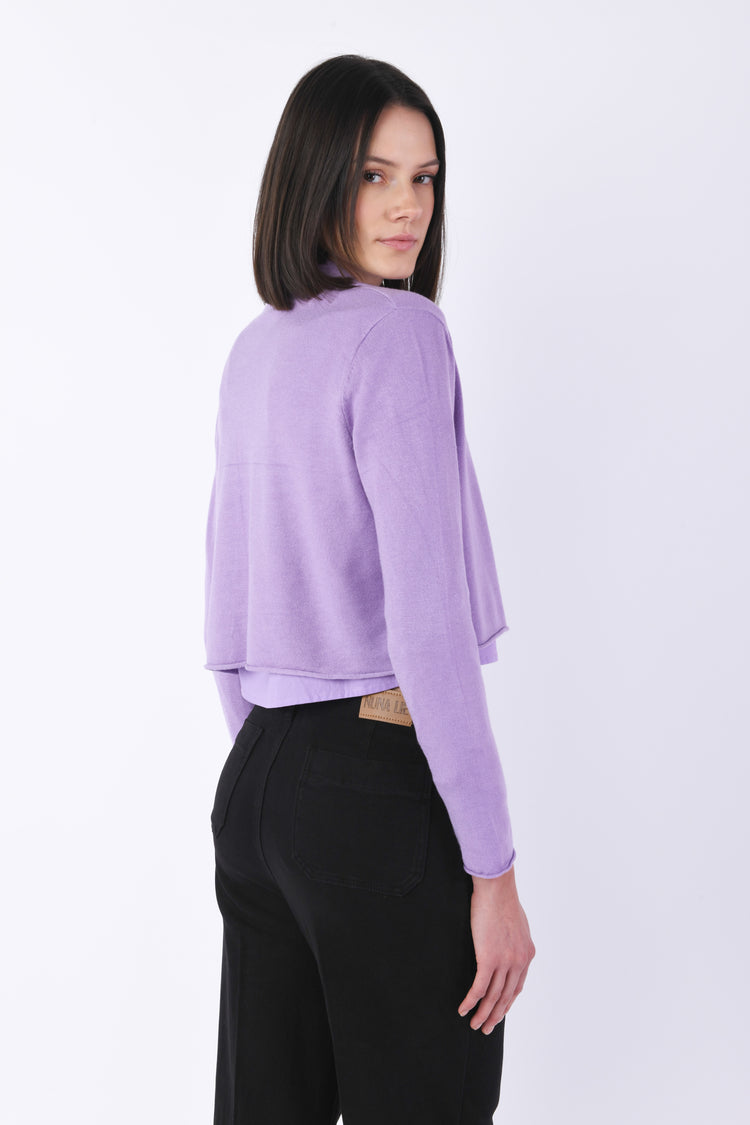 Cardigan crop misto viscosa