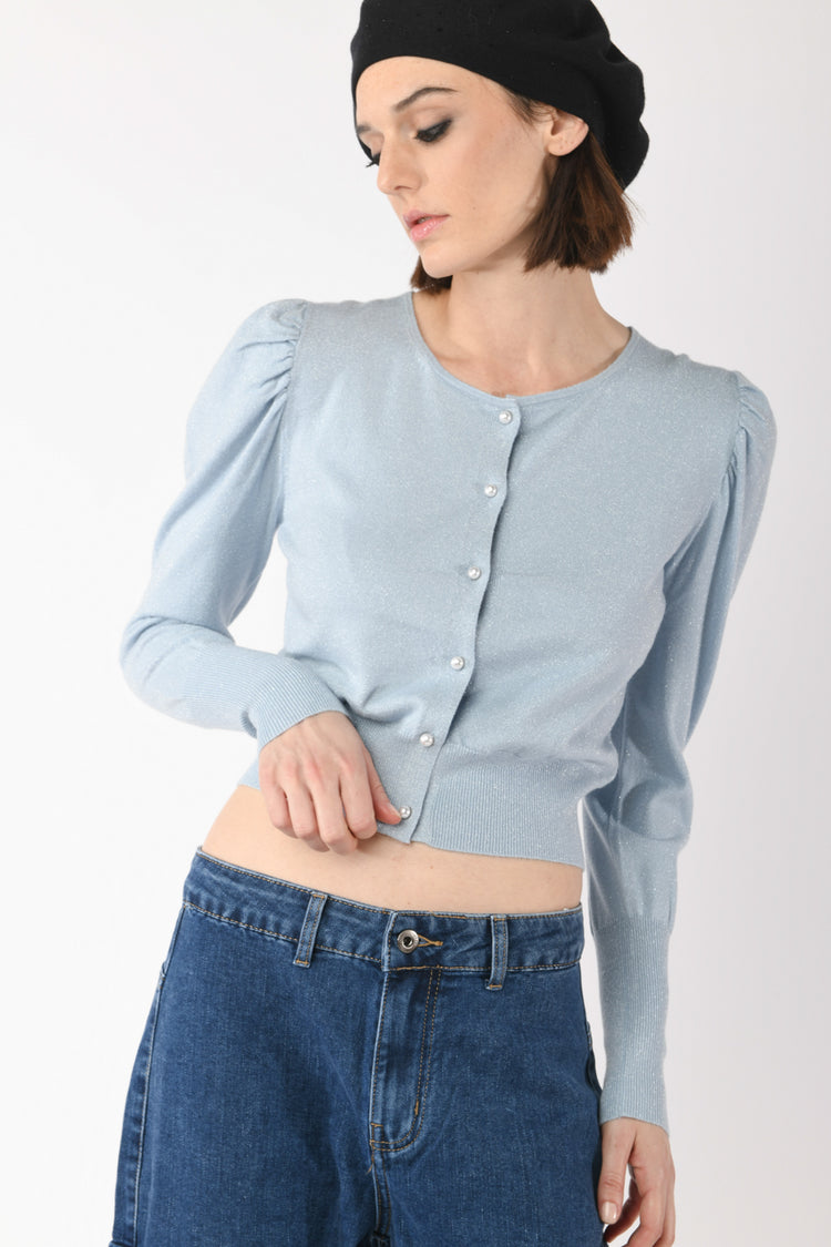 Cardigan in maglia lurex