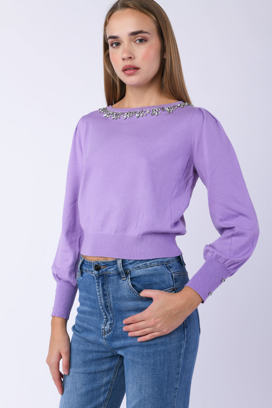 Pull con cristalli decorativi – Nunalie