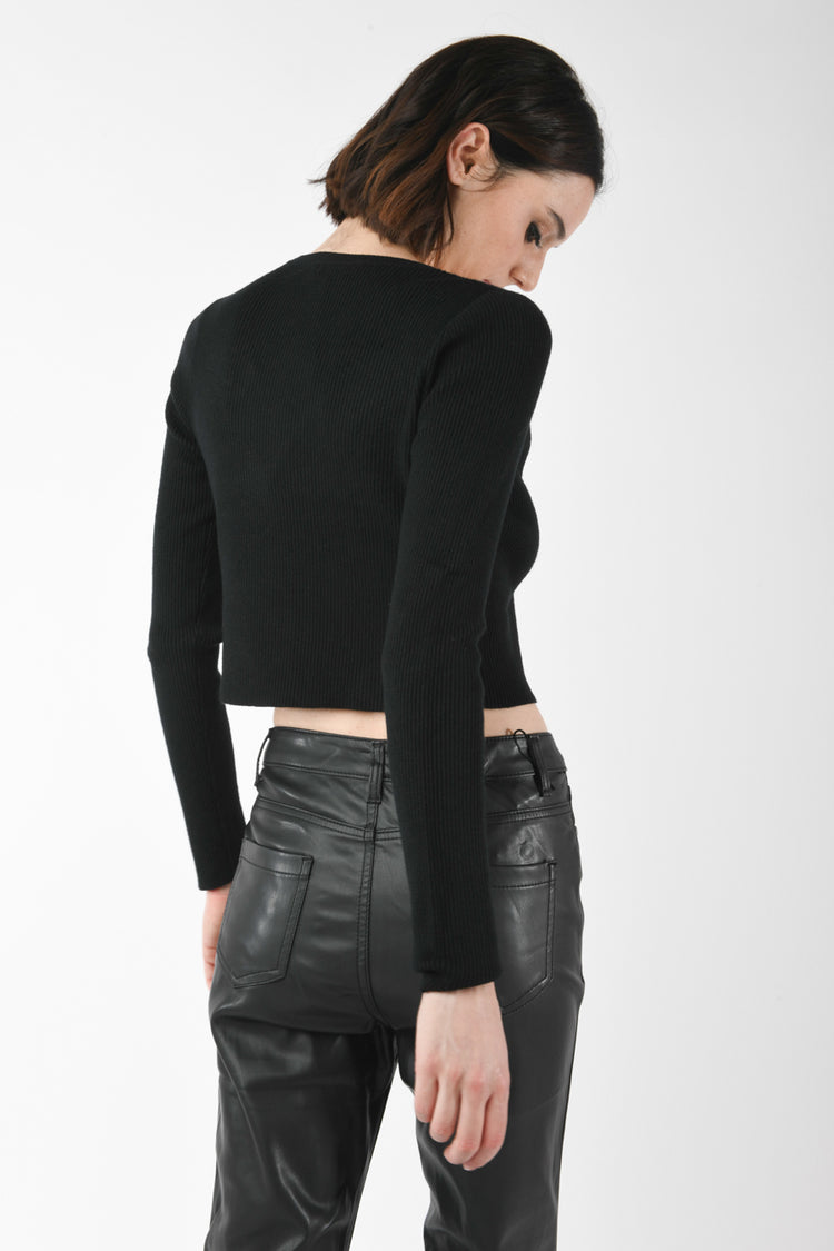 Cardigan con spilla a piume