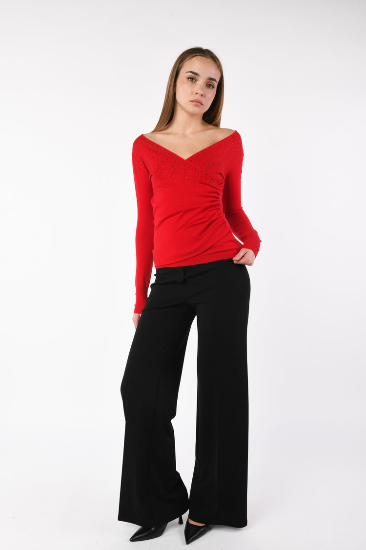 Pull con decorazione in strass