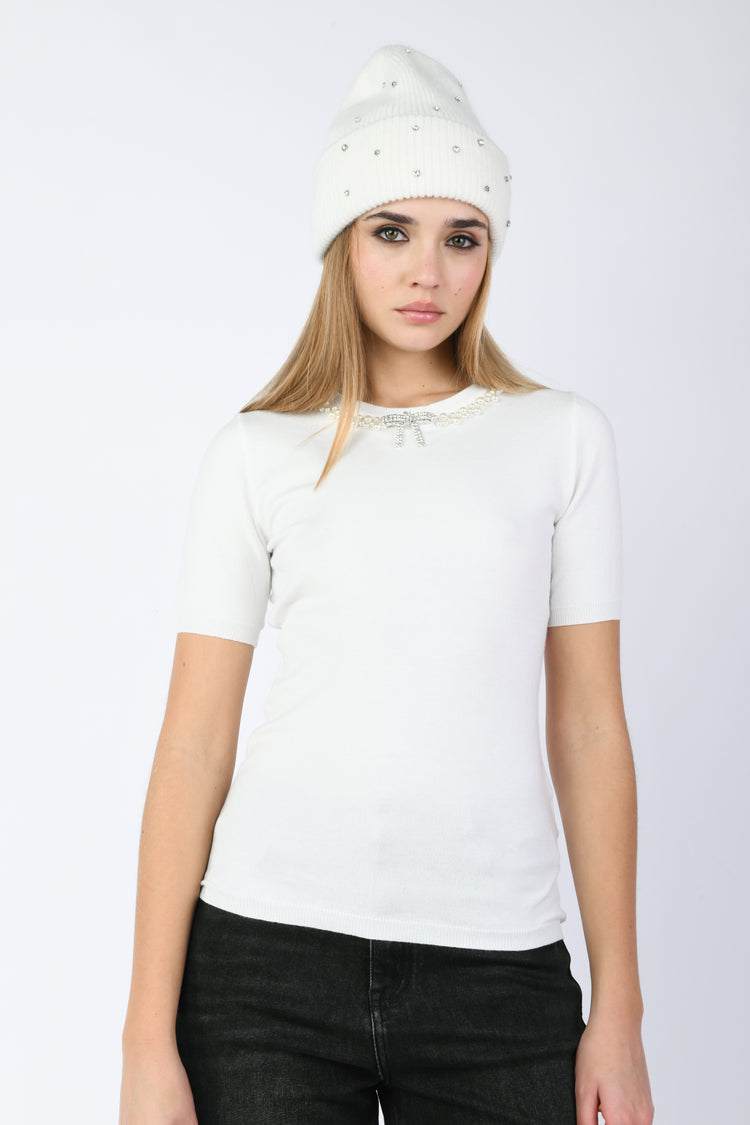 Pull con decorazione gioiello