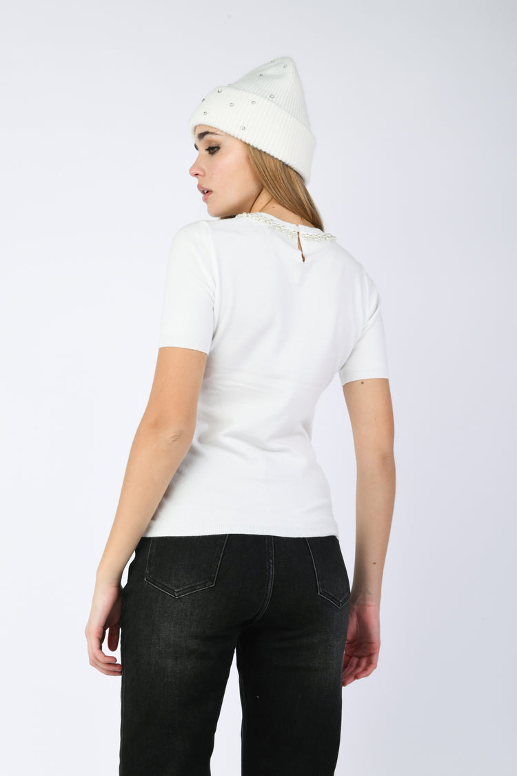 Pull con decorazione gioiello