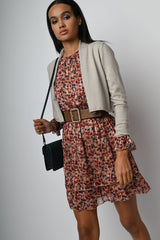Cardigan crop in maglia lurex