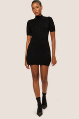 Mini abito in maglia con strass