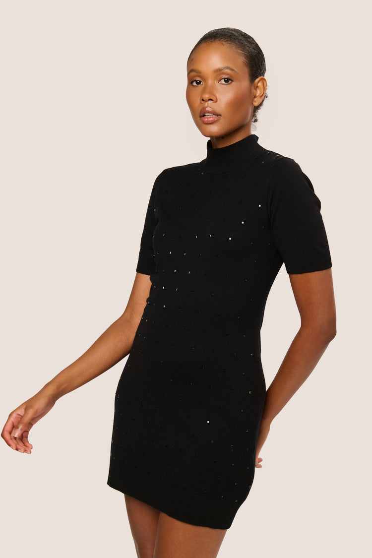 Mini abito in maglia con strass