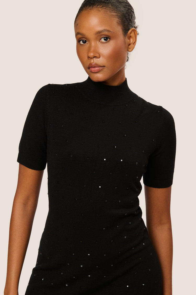 Mini abito in maglia con strass