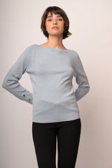 Maglia shiffer con bottoni lurex