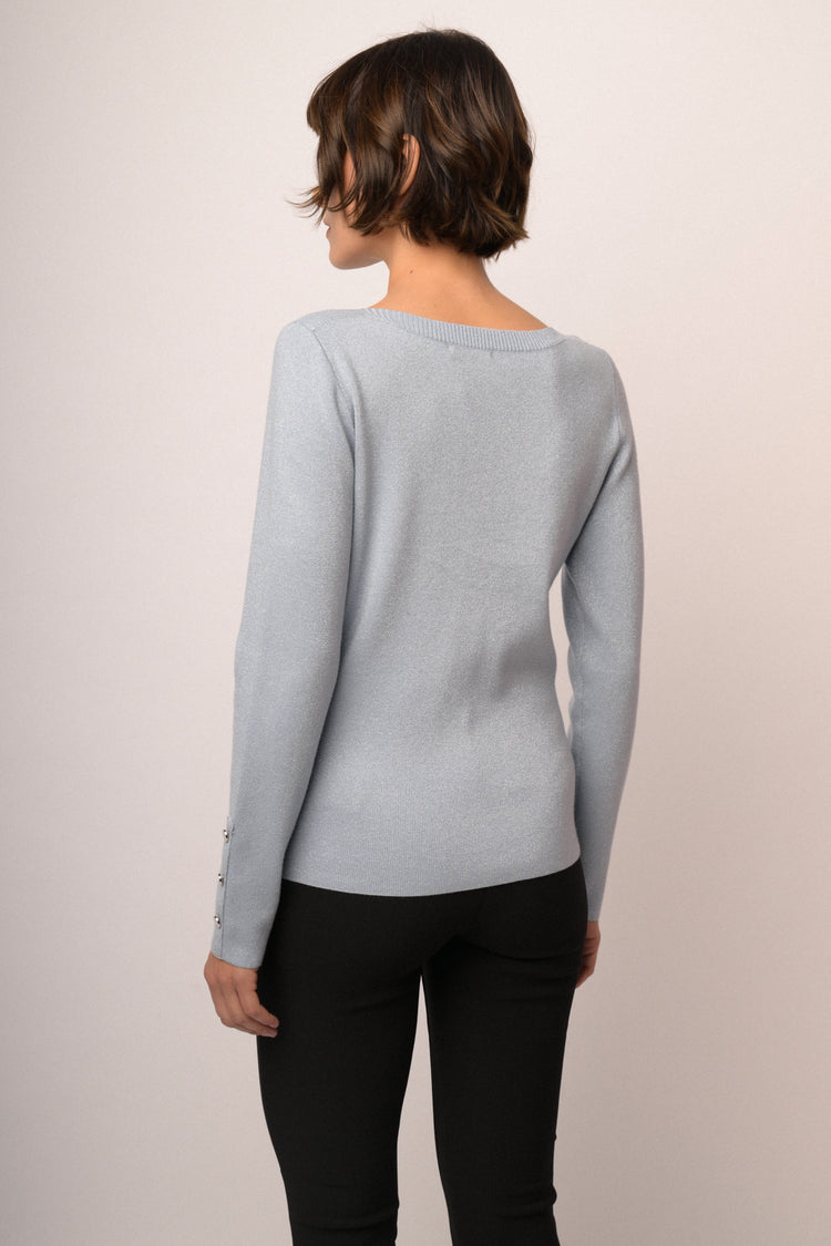 Maglia shiffer con bottoni lurex