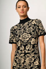 Mini abito in maglia jacquard floreale