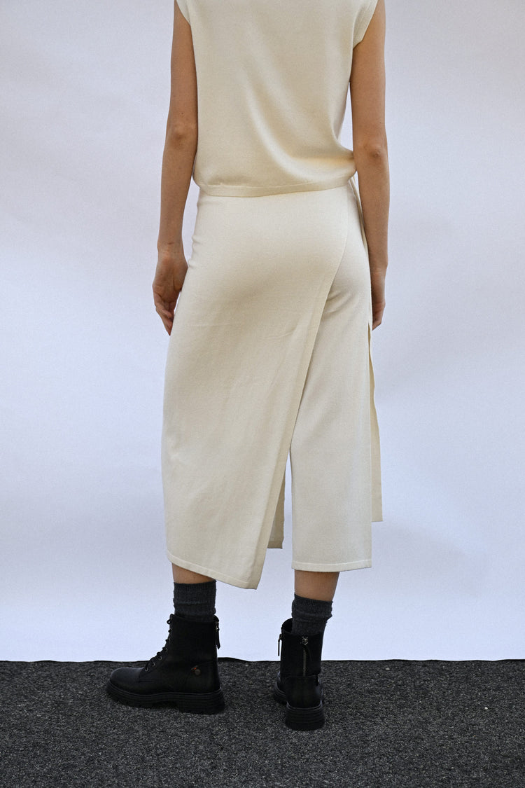 Skort midi in maglia con nodo