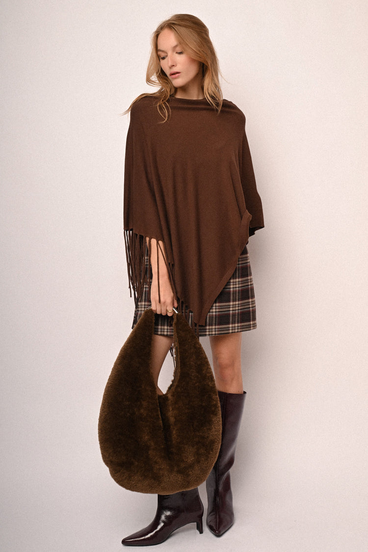 Poncho con frange