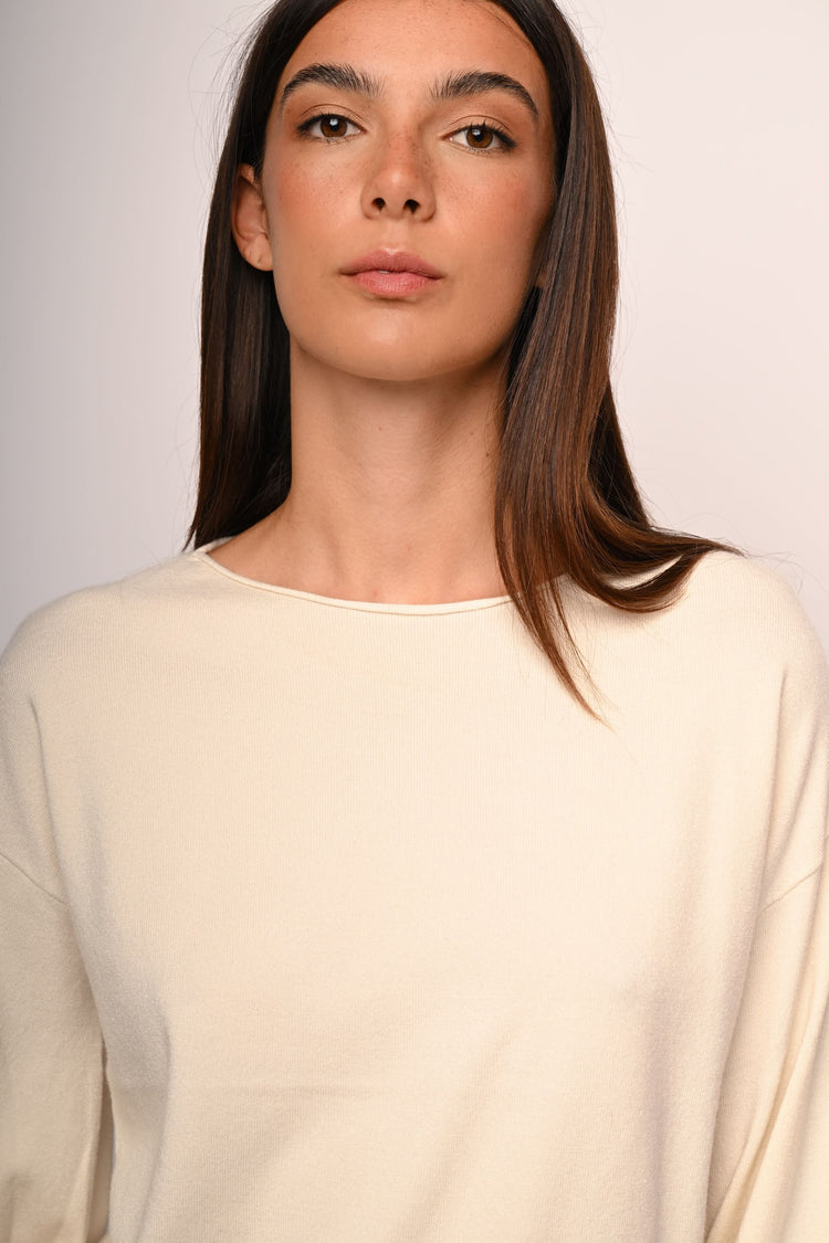 Pull con maniche crop a sbuffo