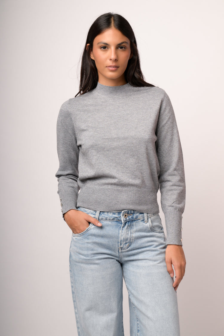 Maglia lupetto con bottoni lurex