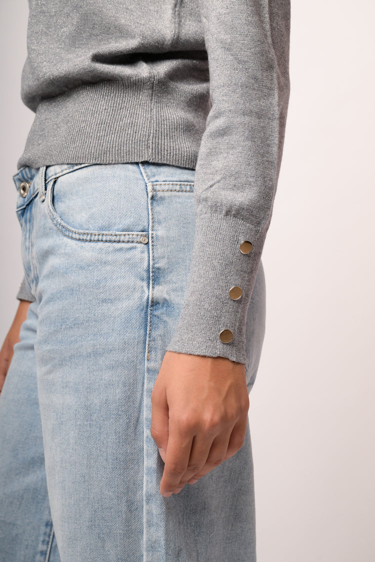Maglia lupetto con bottoni lurex