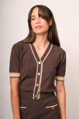 Cardigan con profili