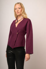 Cardigan incrocio con bottone