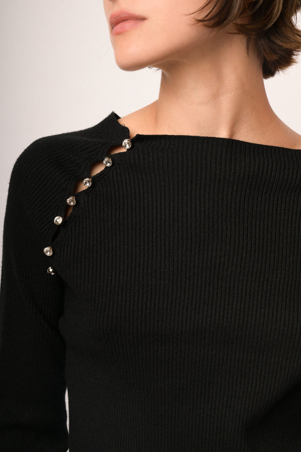 Maglia buchi con bottoni